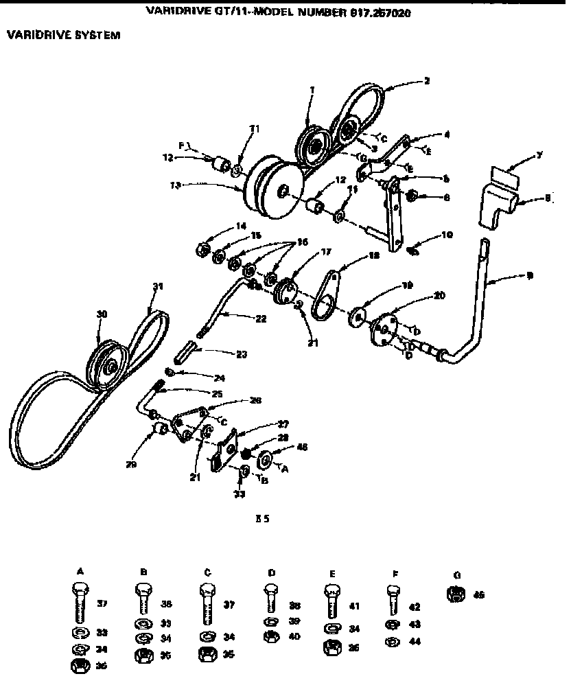 Craftsman 917257020 11 garden tractor/varidrive system diagram