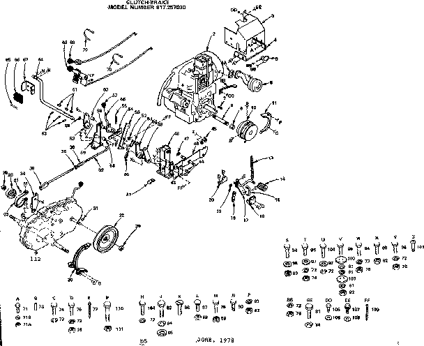 Craftsman 917257030 14 garden tractor/clutch-brake diagram