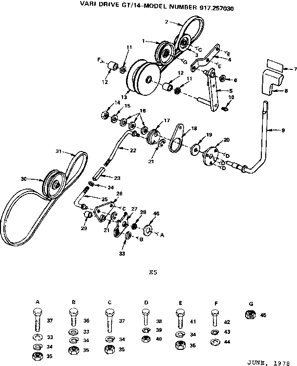 Craftsman 917257030 14 garden tractor diagram