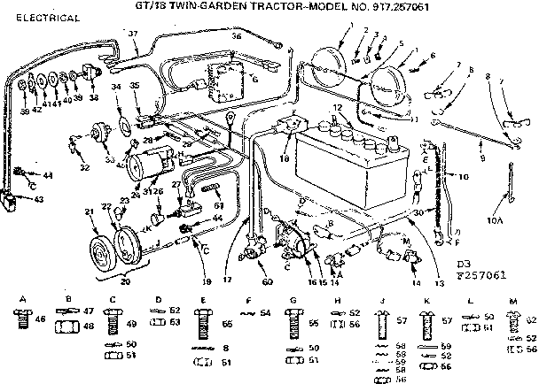 Craftsman 917257061 18 twin-garden tractor/electrical diagram