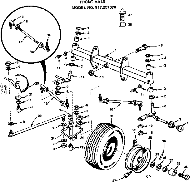 Craftsman 917257070 front axle diagram