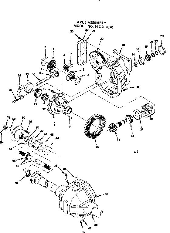 Craftsman 917257070 axle assembly diagram