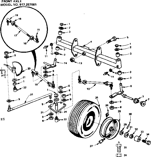 Craftsman 917257081 front axle diagram