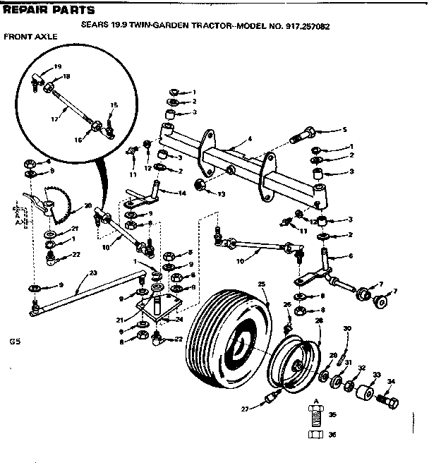 Craftsman 917257082 front axle diagram