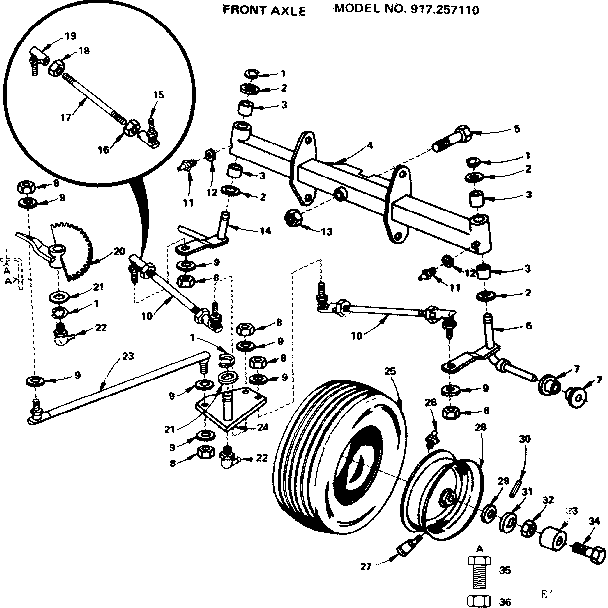 Craftsman 917257110 front axle diagram