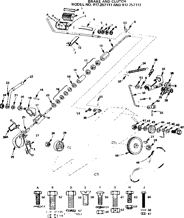 Craftsman 917257111 brake and clutch diagram