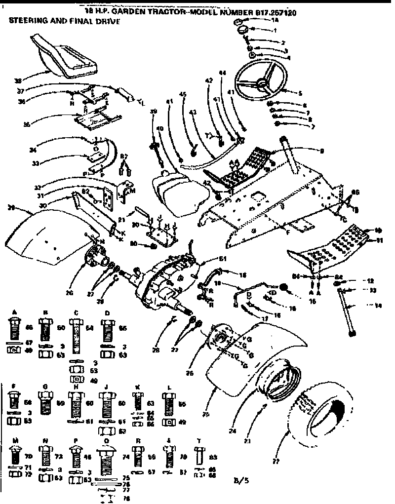 Craftsman 917257120 steering, and final drive diagram