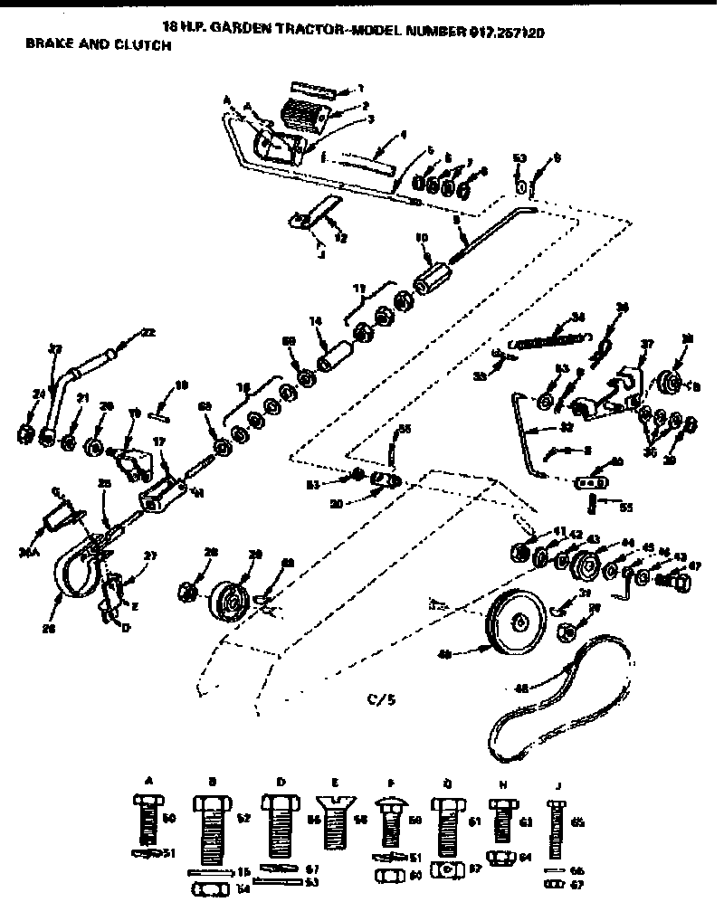 Craftsman 917257120 brake and clutch diagram