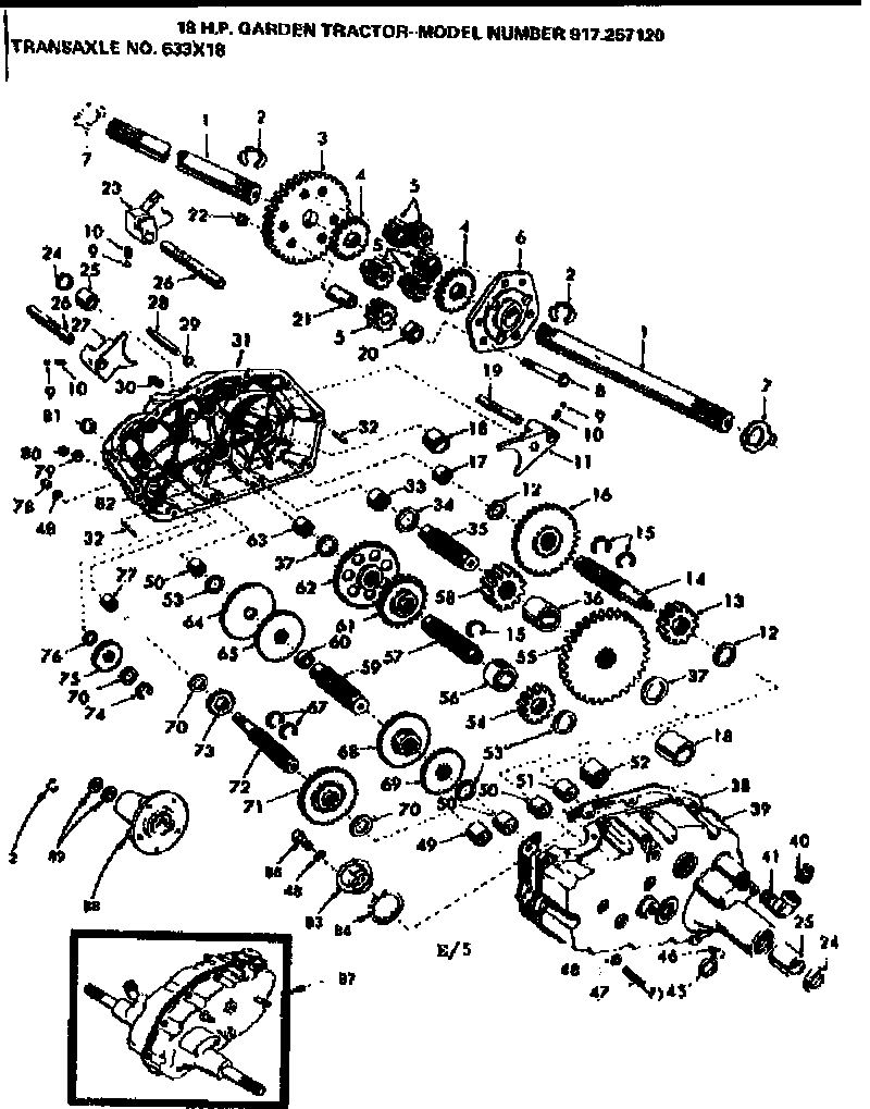 Craftsman 917257120 transaxle no. 633x18 diagram