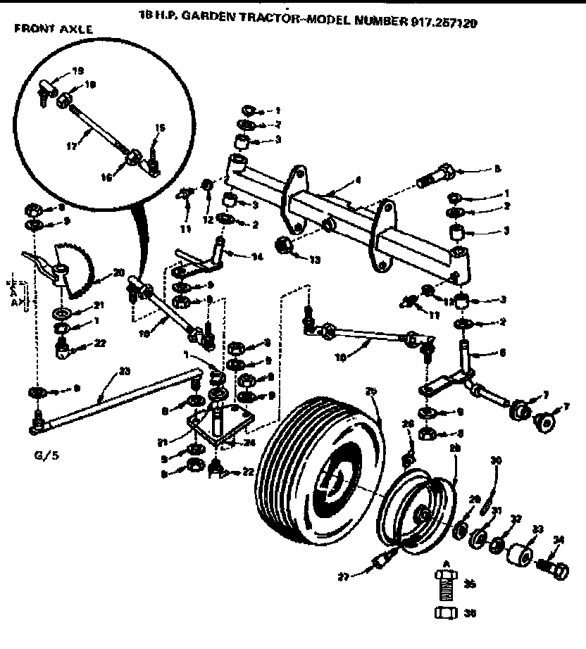 Craftsman 917257120 front axle diagram
