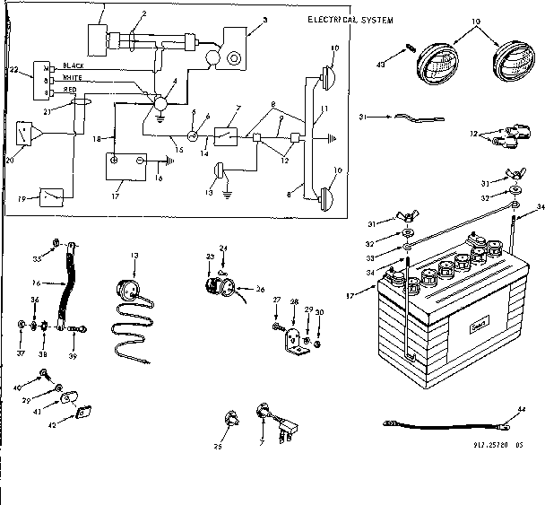 Craftsman 91725720 10 tractor/electrical system diagram