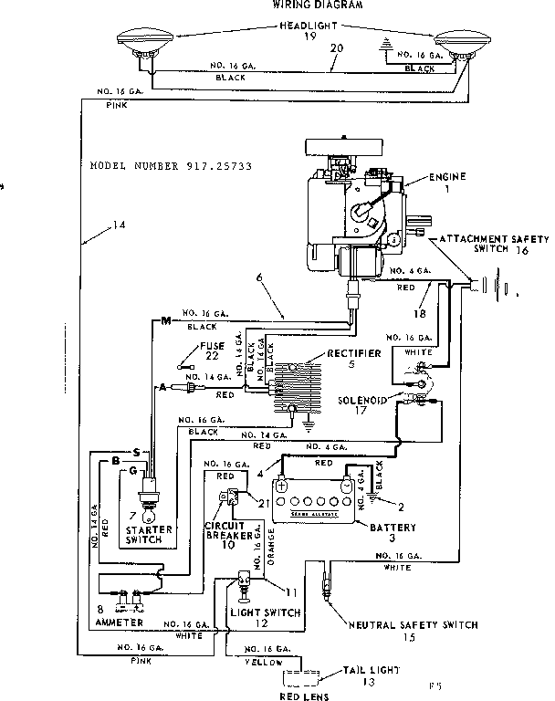 Craftsman 91725733 12 tractor/wiring diagram diagram