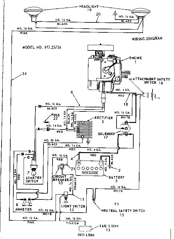 Craftsman 91725734 12 tractor/wiring diagram diagram