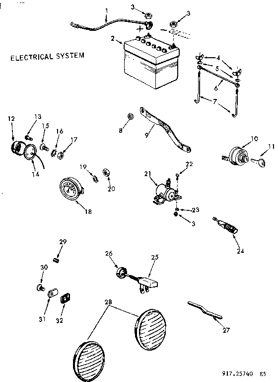 Craftsman 91725740 16 garden tractor/electrical system diagram