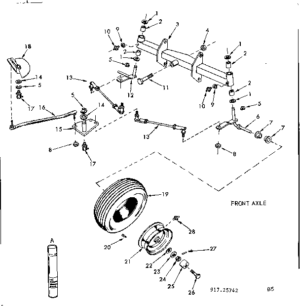 Craftsman 91725742 16 tractor-front axle diagram