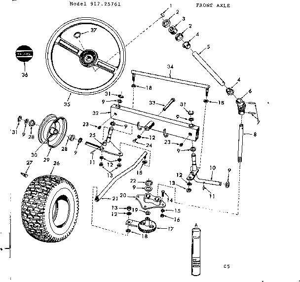 Craftsman 91725761 8 lawn tractor diagram