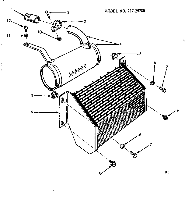 Craftsman 91725780 10e lawn tractor/muffler diagram