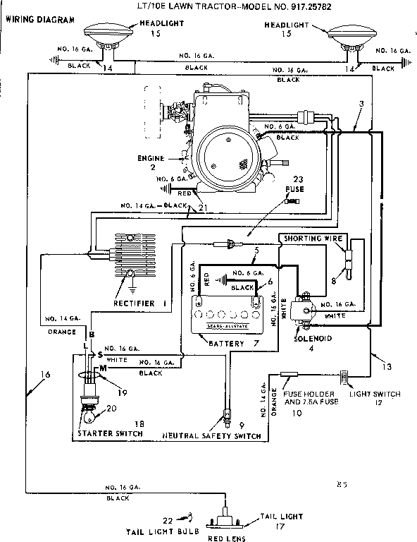 Craftsman 91725782 10e lawn tractor/wiring diagram diagram