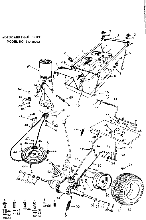Craftsman 91725792 motor and final drive diagram