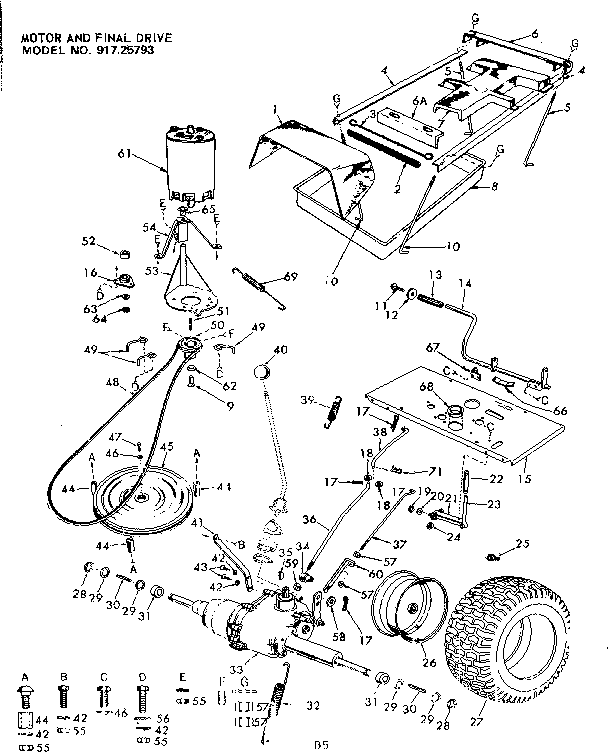 Craftsman 91725793 motor & final drive diagram