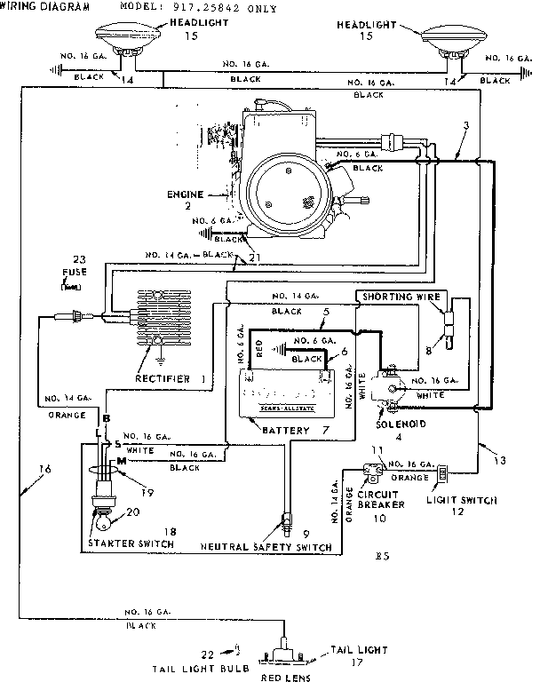Craftsman 91725843 10e lawn tractor & rotary mower/wiring diagram diagram