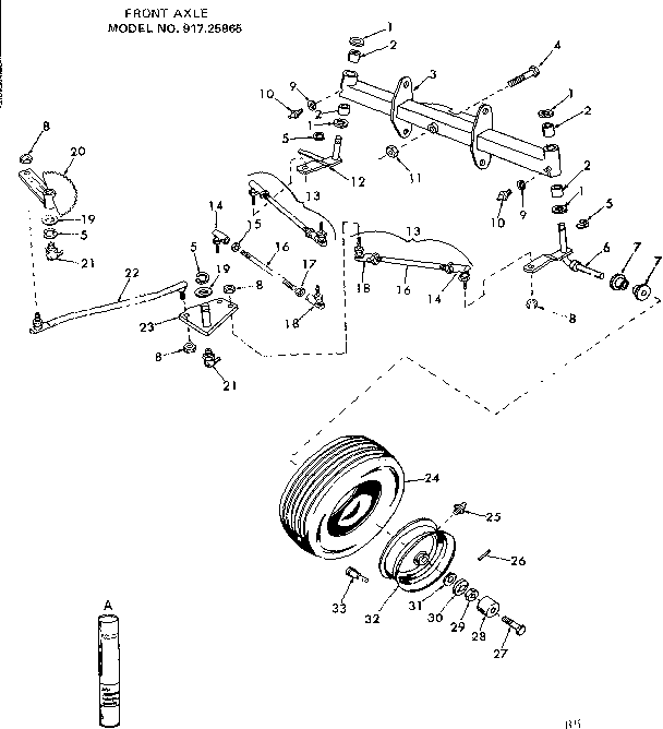Craftsman 91725865 12 garden tractor/front axle diagram