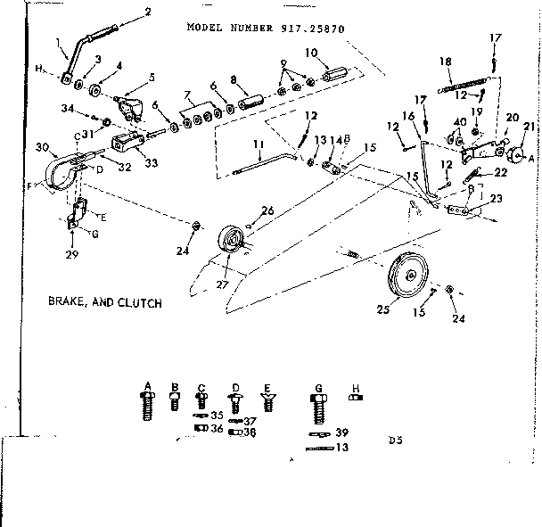 Craftsman 91725870 16 tractor/brake and clutch diagram
