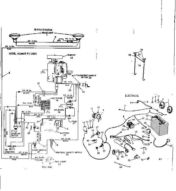 Craftsman 91725870 16 tractor/electrical diagram