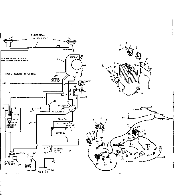 Craftsman 91725881 16 garden tractor/electrical diagram