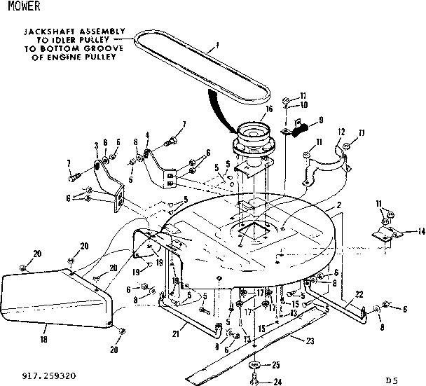 Craftsman 917259320 mower deck diagram