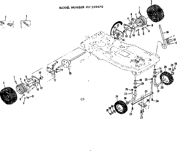 Craftsman 917259470 wheel assembly diagram