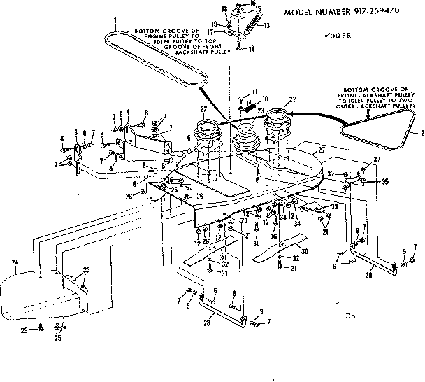 Craftsman 917259470 mower deck diagram