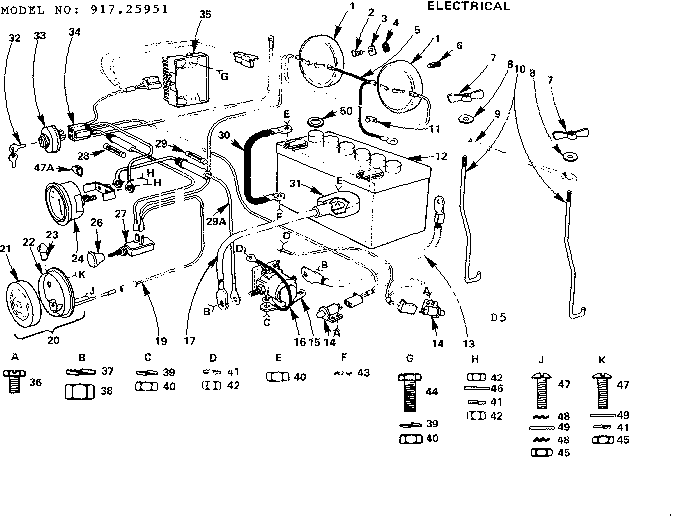 Craftsman 91725951 16 twin garden tractor/electrical diagram