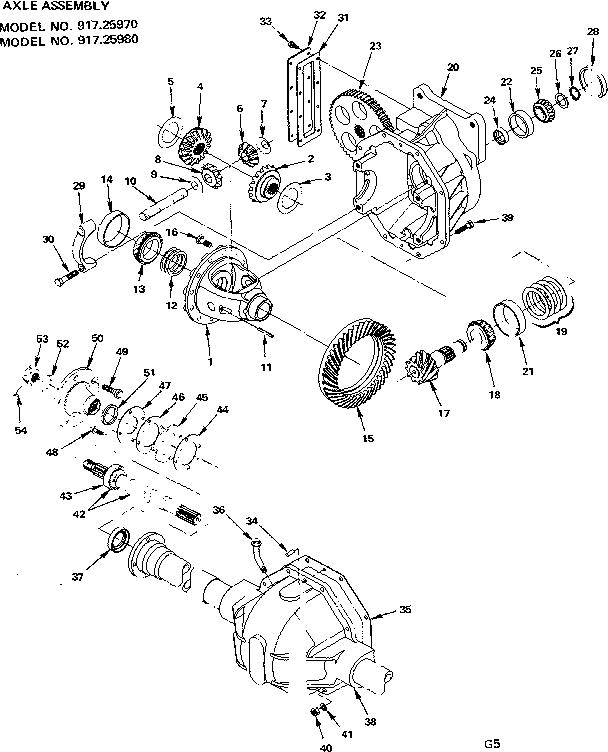 Craftsman 91725980 axle assembly diagram