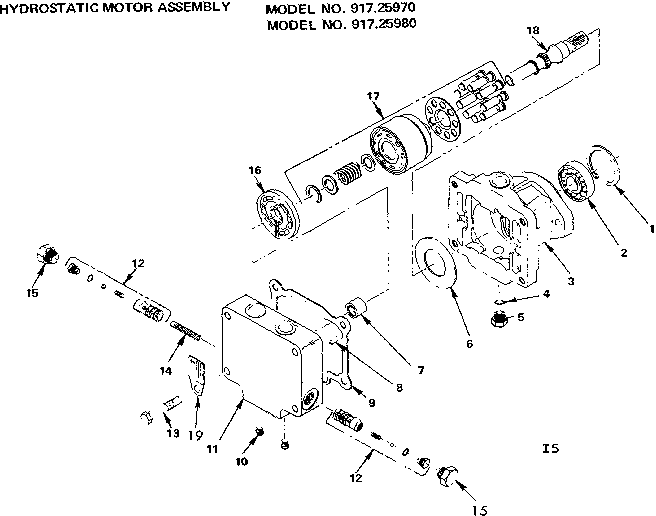 Craftsman 91725980 hydrostatic motor assembly diagram