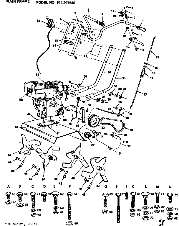 Craftsman 917297580 main frame diagram