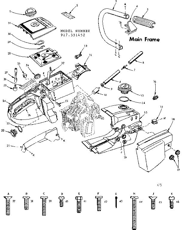 Craftsman 917351452 main frame diagram