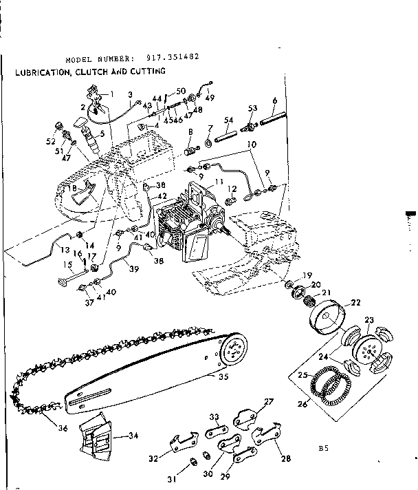 Craftsman 917351482 lubrication, clutch and cutting diagram