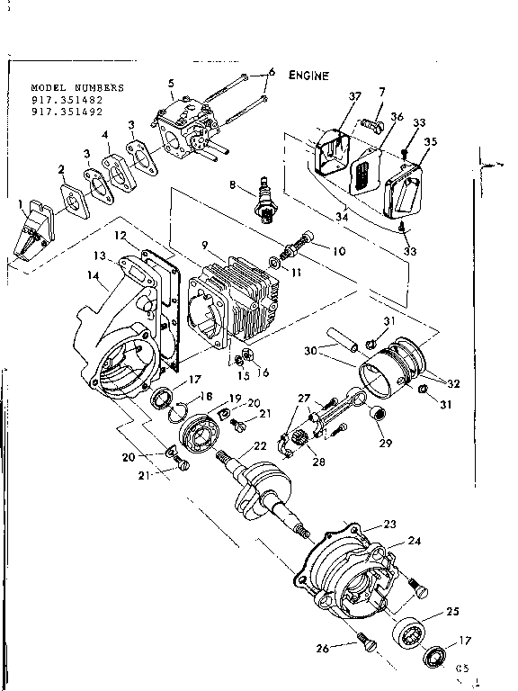 Craftsman 917351482 engine diagram