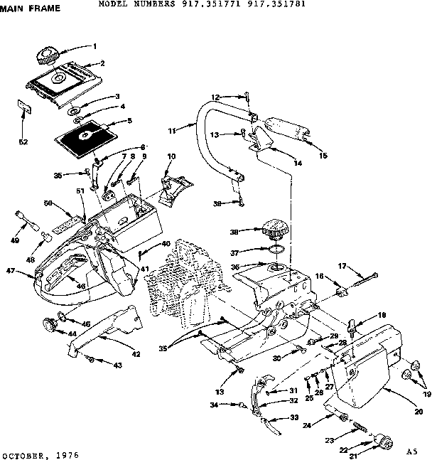 Craftsman 917351781 main frame diagram