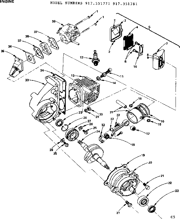 Craftsman 917351781 engine diagram