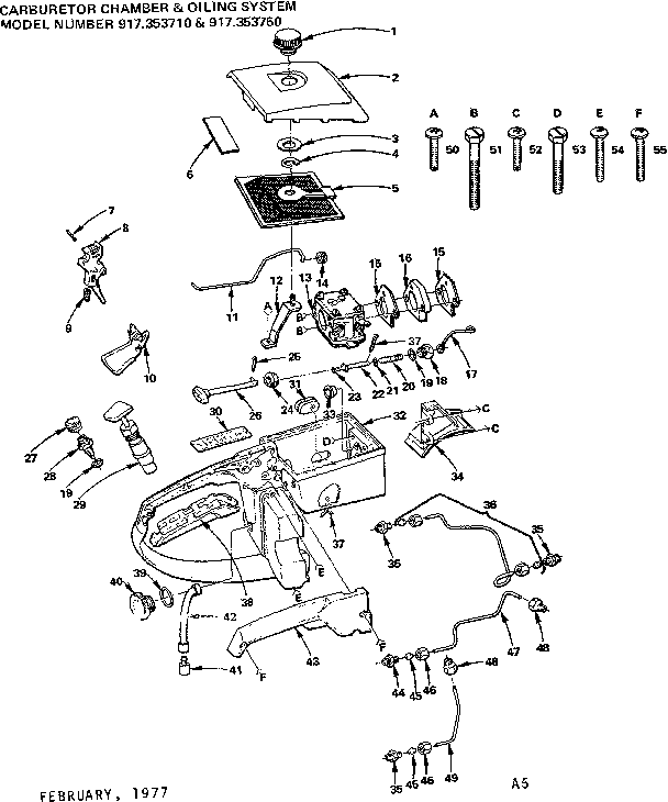 Craftsman 917353710 carburetor chamber & oiling system diagram