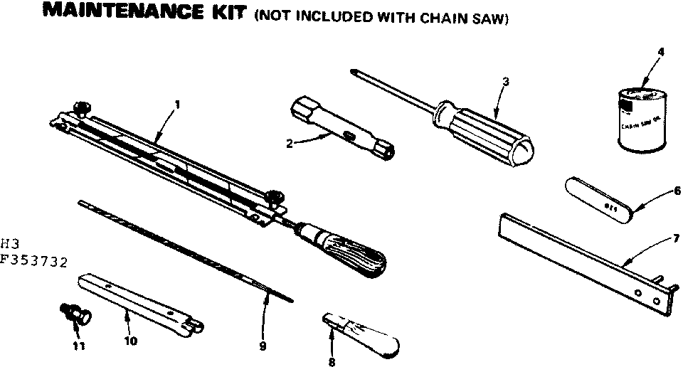 Craftsman 917353732 maintenance kit not included with chain saw diagram