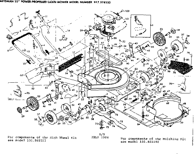 Craftsman 917378233 replacement parts diagram