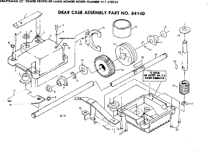 Craftsman 917378233 gear case 84140 diagram