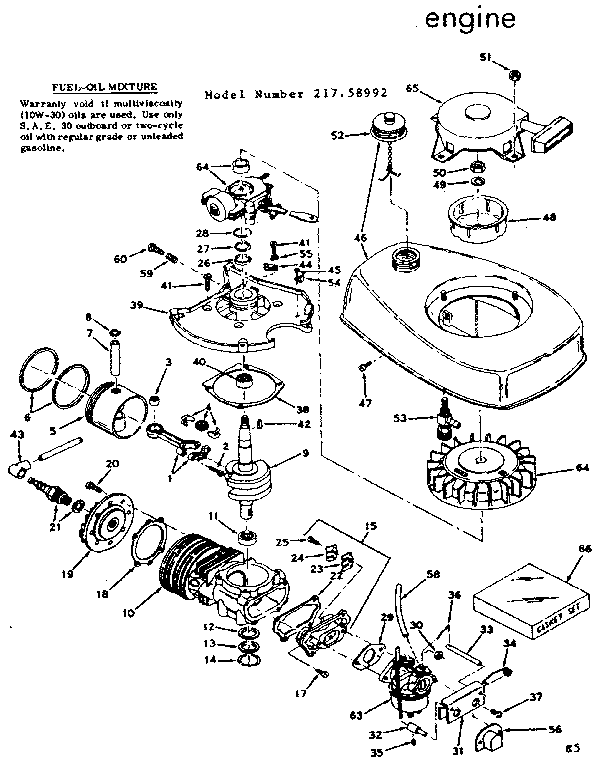Craftsman 21758992 engine diagram
