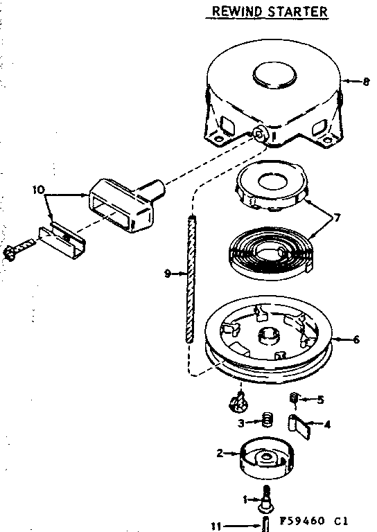 Craftsman 21759460 rewind starter diagram