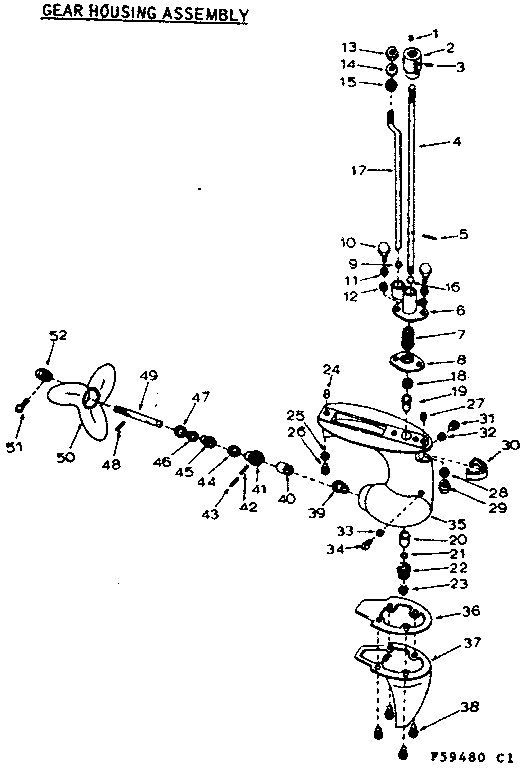 Craftsman 21759480 gear housing assembly diagram