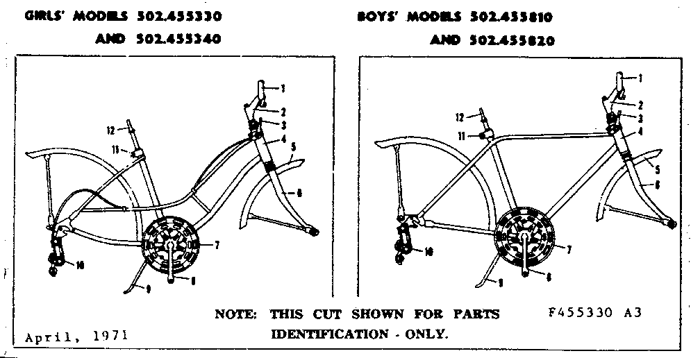 Sears 502455810 frame assembly diagram