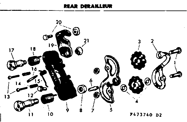Sears 502473740 rear derailleur diagram